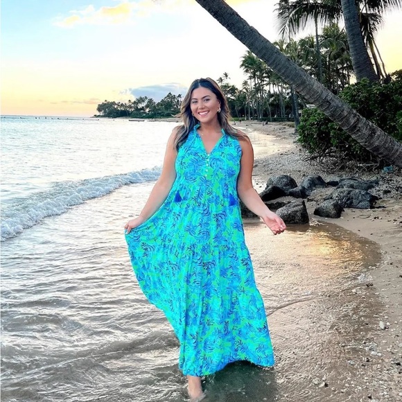 Lilly Pulitzer NWT 🦄 Malone Maxi Keepin It Reel 🦄 Size XXS - Picture 6 of 16